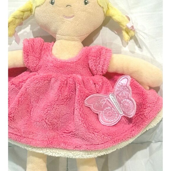 15" Bonikka blonde soft baby doll pink butterfly dress plush crib toy plush Home - Picture 3 of 12